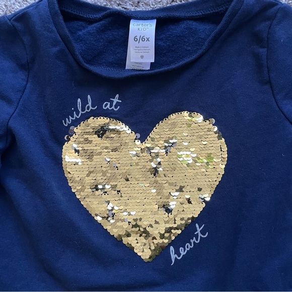 💙Carter’s💙 Wild at Heart Sequins Little girls sweater dress size 6/6x - Picture 3 of 4
